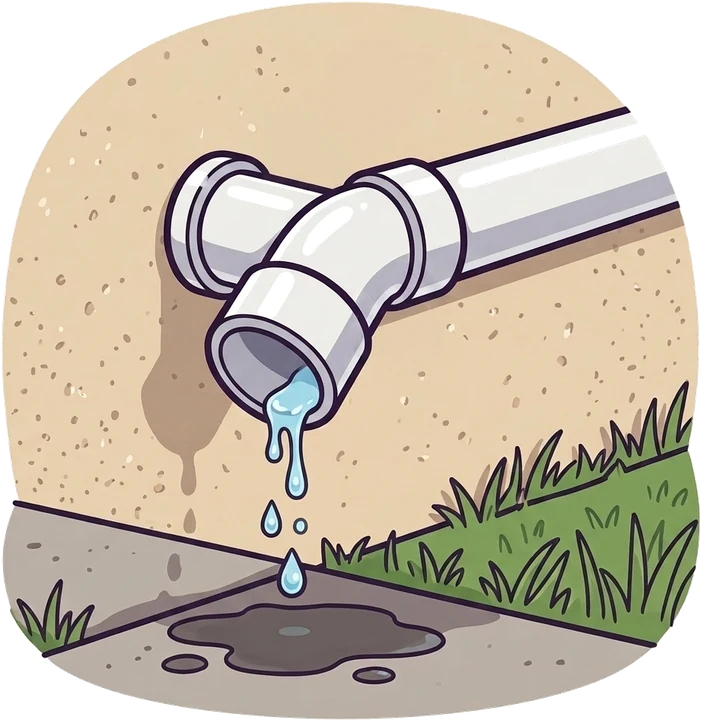 Illustration of a drain line